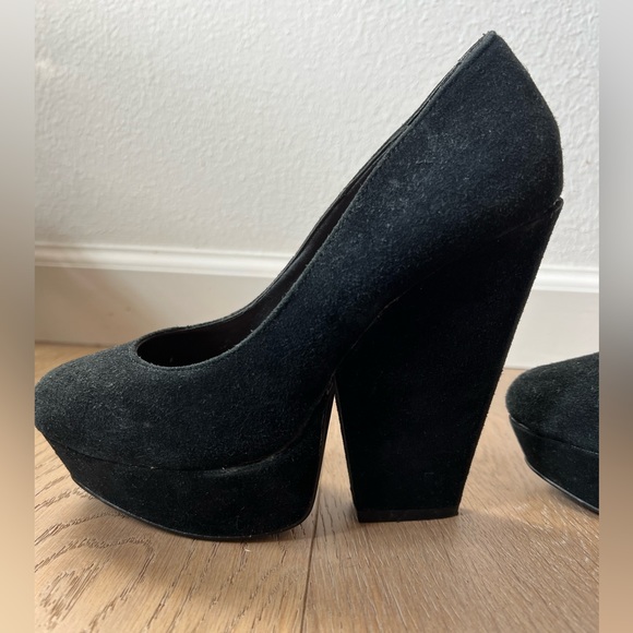 Genuine Suede Steve by Steve Madden Chunky Platform Heels - Picture 7 of 12